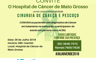 Hospital de Câncer de Mato Grosso promove evento em parceria com a Associação de Câncer de Boca e Garganta